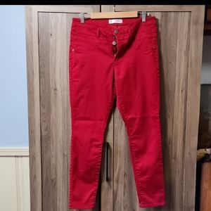 Like New No Boundaries sz 15 Red skinny pants